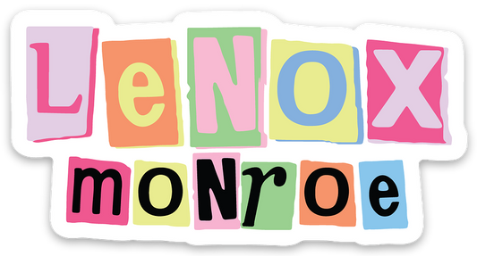 "Lenox Monroe" Alphabet Block Vinyl Sticker
