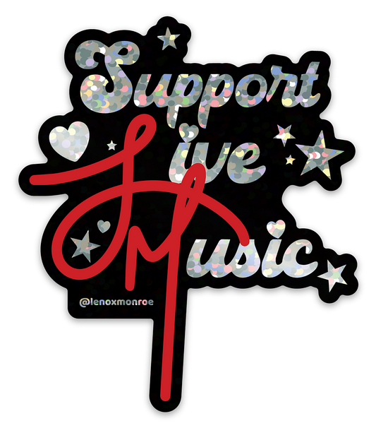 "Support Live Music" Lenox Monroe Vinyl Sticker