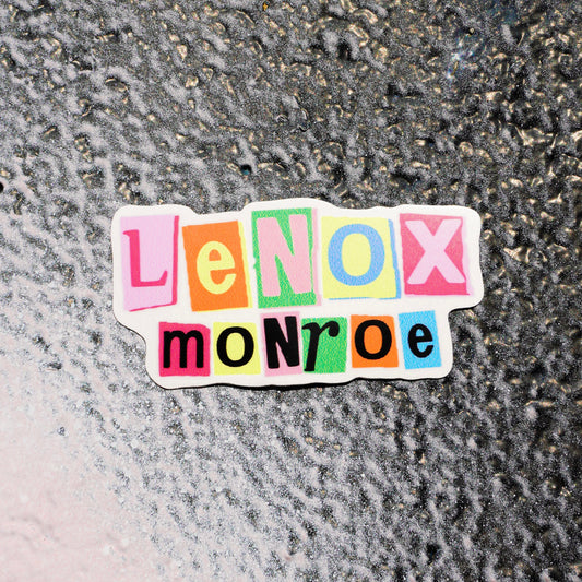 "Lenox Monroe" Alphabet Block Vinyl Sticker | Expected to start shipping June 22